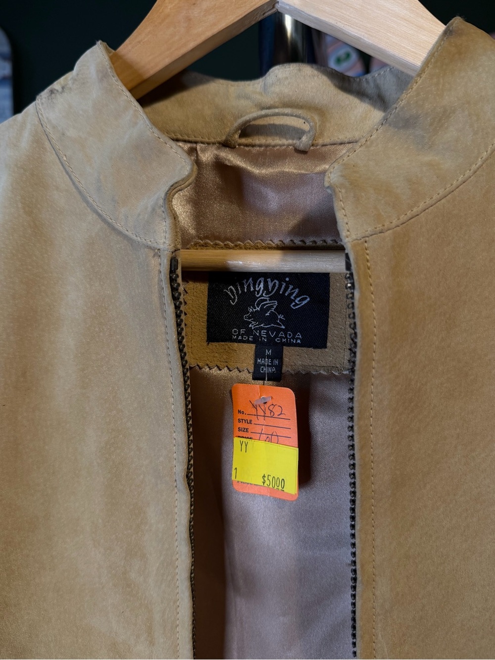 Suede Fringe Women's Jacket in Tan new with tags flying pig nv leather - Picture 3 of 11